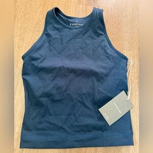 Everlane The Perform Tank Deep Aegean Blue Shelf Bra Cropped Size XS Yoga NWT
